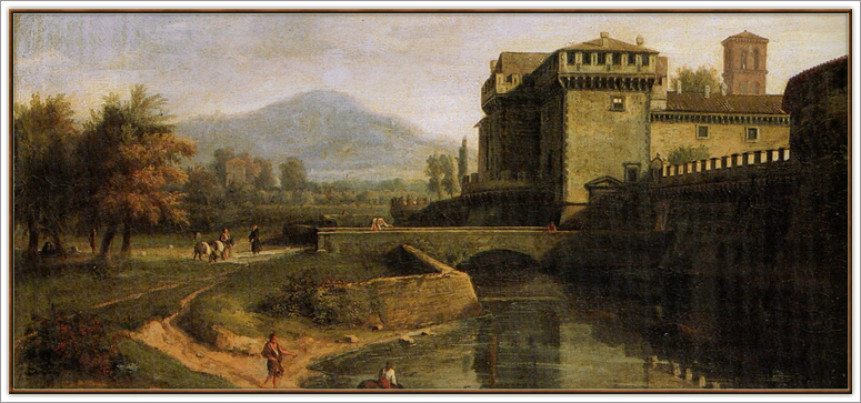 F. K.  Knbel oil painting on canvas - Roman Castles Hotel